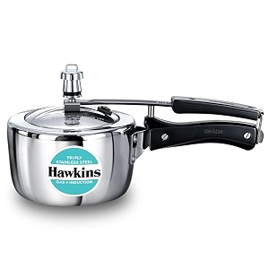 hawkins 15 litre triply stainless steel pressure cooker inner lid induction baby cooker silver hsst15