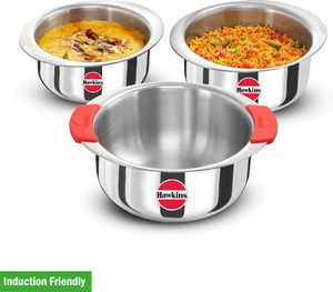 hawkins kitchen gift pack 2023 23sgp 15 litre 2 litre 25 litre patila tope induction bottom cookware set triply 3 - piece