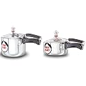 Hawkins Miss Mary Aluminium Pressure Cooker, 3 litres, Silver & Hawkins Miss Mary Aluminum Pressure Cooker, 1.5 litres, Silver Combo