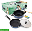 Hawkins Quik Nonstick Induction Cookware Gift Set (IQGP2) Induction Bottom Non-Stick Coated Cookware Set (Aluminium, 5 - Piece)