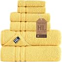 Hawmam Linen Towel Set, Turkish Cotton, 6 Pack, Yellow