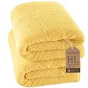 Hawmam Linen Bath Sheets Extra Large, Turkish Cotton, 2 Pack, Yellow