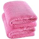 Hawmam Linen Bath Sheets Extra Large, Turkish Cotton, 2 Pack, Pink