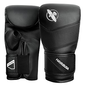 hayabusa t3 boxing bag gloves for men and women open thumb - black medium