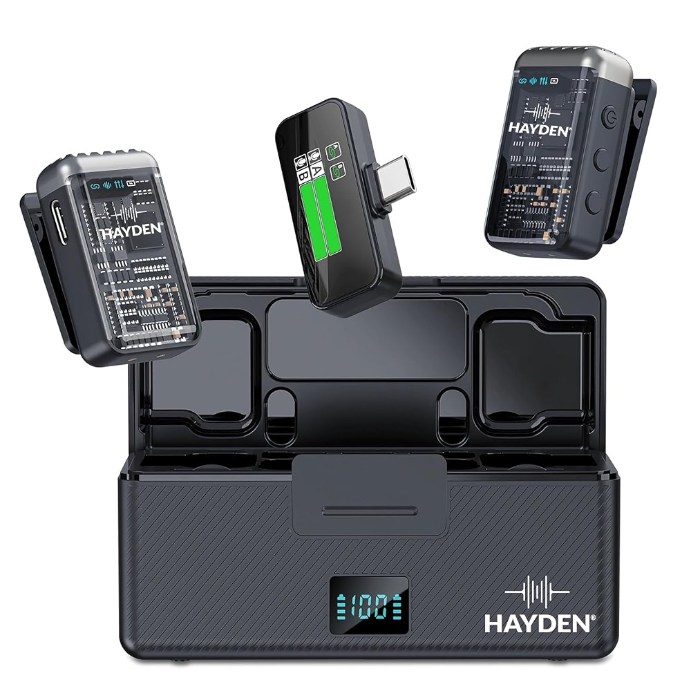 hayden HY-MIC2 Wireless Vlogging Mic Type-C | Collar Clip-On Wireless ...