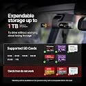 Hayden X1 4K QHD 1440P Car Dash Camera, Metal Body, Front Dash Cam, WiFi, 170° Wide Angle, Night Vision, G-Sensor, Loop Recording, Class 10 microSD up to 1TB, 64GB-128GB Best Use