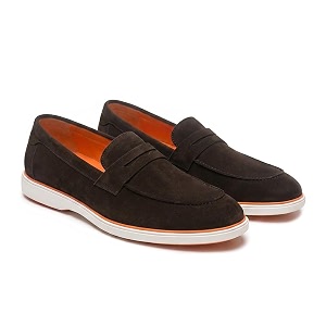 HAYES LONDON Italian Suede Leather Loafers for