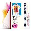 Hayes PinkTech Sublimation Paper 8.5x11 Inch 110 Sheets 125gsm for Inkjet Printer Epson Canon Sawgrass Heat Transfer Paper Works with Sublimation Ink for T-Shirts Mugs Tumblers Sublimation Blanks
