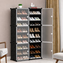 Hayosha 18-Shelf-6-Door Plastic Cubort Shoe Rack Metal