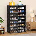 Hayosha 16-Shelf-8-Door Plastic Cubort Shoe Rack Metal