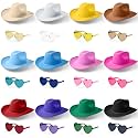 Haysandy 24 Pcs Sparkly Cowboy Hat