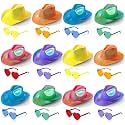 Haysandy 24 Pcs Sparkly Cowboy Hat