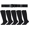 Haysandy Baseball or Softball Sock and Belt Combo Set 5 Football Baseball Socks with Softball Belt for Kids Youth Boys