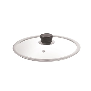 hazel 22 cm toughened glass lid with steel rim for honeycomb cookware