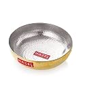 HAZEL Brass Kadai with Kalai | 24 cm with 2650 ml Capacity 100% Pure Brass Kadhai with Tin Coating | Brass Kadai for Cooking and Serving | Brass Utensils for Kitchen