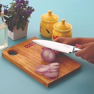 hazel chef knife stainless steel  sharp big kitchen knife for vegetables meat amp fruits  heavy duty cutting knife with comfort handle