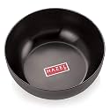 HAZEL Hard Anodised Tasra Tasla | 19.8 cm with 1800 ml Capacity Deep Anodized Kadhai Without Handle | Cookware Utensil for Frying (Black)