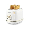 Hazel Quinn 2-Slice Retro Toaster 6 Browning Levels 3 Functions Pearl White