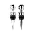 HAZEL Stainless Steel Bottle Pourer | Metal Pourer for All Bottles, Set of 2, Silver
