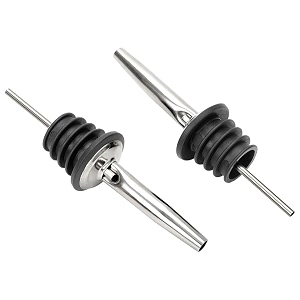 hazel stainless steel bottle pourer  metal pourer for all bottles set of 2 silver