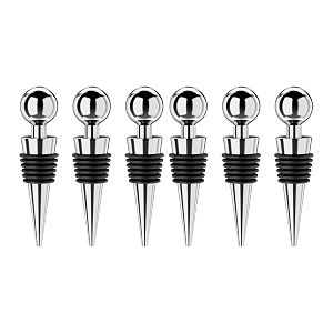 hazel stainless steel bottle pourer  metal pourer for all bottles set of 6 silver