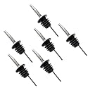 HAZEL Stainless Steel Bottle Pourer | Metal Pourer for All Bottles, Set of 6, Silver