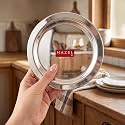 HAZEL Stainless Steel Lid for Kadhai, Urli, Tope Cover | Steel Ciba, Lids, Cheeba for Kitchen, 16.9 cm