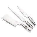 HAZEL Stainless Steel Sharp Kitchen Knife Set of 3 | Chef Knife Big, Carving Knife &amp; Chopper Knife