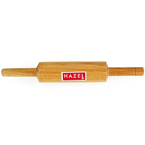 hazel wooden belan rolling pin sagwan roti phulka dough roller for home and kitchen 38 cm