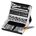 HAZET 2200SC-2-PD Smart Case and Socket Wrench Set, 50-Piece Set, Ratchet Handle, Socket & Bit, 1/4-Inch, Automotive Maintenance, DIY, Work Tools, Storage Case Included, For Mechanics