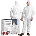 Hazmat Suit | 1 or 10 Pack | Disposable Coveralls Hooded Heavy Duty 6 Sizes