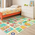 Hazo Haus 3x5 Alphabet Rug for Kids - Soft ABC Area Rug for Toddlers, Kids Learning, Preschool Educational Nursery Rug, Reading Nook or Small Playroom – Cute Pastel Beige and Blue Letters Décor