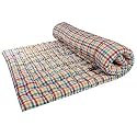HB Msala Cotton Reversible Mattress Pad, Multicolour, Hand-Made, Cotton Filled, for Camping, Travel, Yoga (3 x 6 ft)