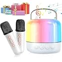 HBKJ Mini Karaoke Machine for Kids: 2MIC Mini Portable Bluetooth Speaker with Wireless Microphone for Kids Girls Boys Age 4 5 6 7 8 Year Old Birthday Christmas Party Gifts Supplies