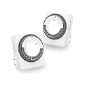 HBN Indoor Outlet Timer, 24 Hour Mechanical Plug Dual Outlets 2 Pack
