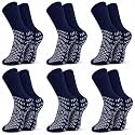 HCS XL Hospital Socks with Grips for Women &amp; Men, 360 Tread (6 Pairs)