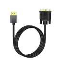 HD 1080P HDMI-Compatible to VGA Cable Adapter Analog Converter Video Cord Gold Plated Chip for PC TV M>oni>tor Display Projector(0.5m)
