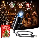 HD Christmas Scene Projector with 10 Festive Scenes, Plug and Play HD Christmas Projector, 5D Holographic Night Light Projector, No Wifi or App Needed, Auto Shut-Off，3pcs