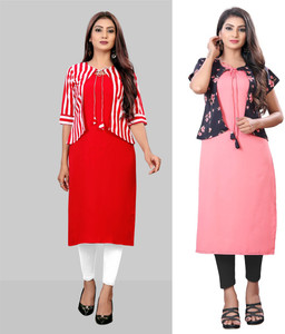 HD CREATION Women Crepe Kurta Churidar Ethnic