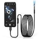 HD Endoscope Camera with Light Camera with Light – 1080P HD Borescope Inspection Camera with 6 LED Lights, 9.8FT Semi-Rigid Cable, IP67 Waterproof, for Android, iPhone & iPad