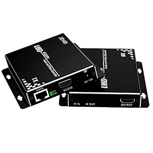hdbast hdmi extender over cat5e6 ethernet up to 100m328ftsjchici uhd 4k 60hz 420 8-bit with bi-directional ir poc and rs 232 lossless transmission