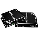 HDBasT HDMI Extender Over Cat5e/6 Ethernet up to 100m(328fts),JCHICI UHD 4K 60Hz (4:2:0 8-bit) with Bi-Directional IR, PoC and RS 232, Lossless Transmission