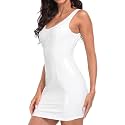 HDE Womens Latex Mini Dress Faux Leather Bodycon Costume Sexy Club Dress