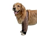 HDKUW Dog Elbow Protector for Calluses, Dog Joint Recovery Sleeve for Prevent Licking Wound, Elbow Sleeves with Mesh Pad for Medium Large Dogs (Brown Leopard, 3XL)