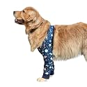 HDKUW Dog Elbow Protector for Calluses, Dog Joint Recovery Sleeve for Prevent Licking Wound, Elbow Sleeves with Mesh Pad for Medium Large Dogs (L, Universe)