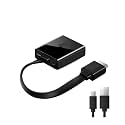 HDMI to Adapter for P;S/4 Male to Famale Converter 1080P with 3.5 Ja-ck for TV Box PC to(Black Flat Cable)