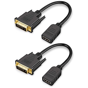 HDMI to DVI Cable CableCreation 2-Pack 0.5