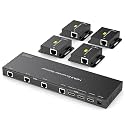 HDMI Extender Splitter 1x4 Over Ethernet 1080P Up to 165ft with EDID
