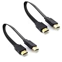HDMI Short Cable for Laptop &amp; PC (Round HDMI 1.4V - 30 CM (2 Piece)) Typically Used for Close Connections &amp; in setups Where Minimal Cable Length is Required