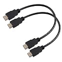 HDMI Short Cable for Laptop &amp; PC (Round HDMI 1.4V - 30 CM (2 Piece)) Typically Used for Close Connections &amp; in setups Where Minimal Cable Length is Required